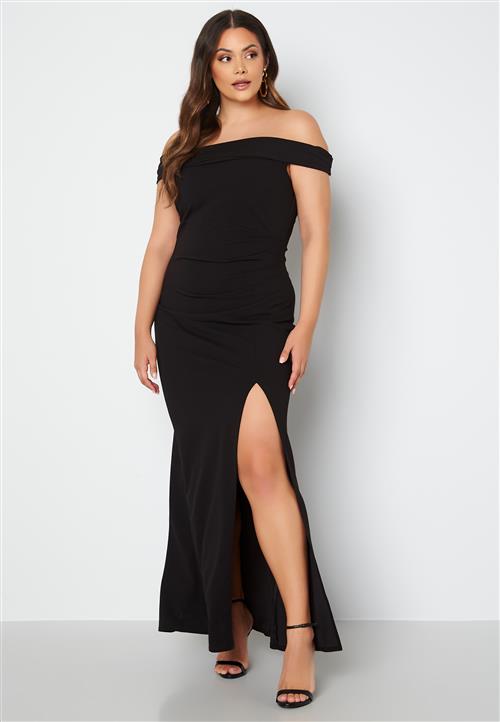 Goddiva Curve Off Shoulder Maxi Curve Dress