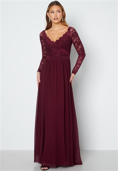 Goddiva Long Sleeve Floaty Maxi Dress
