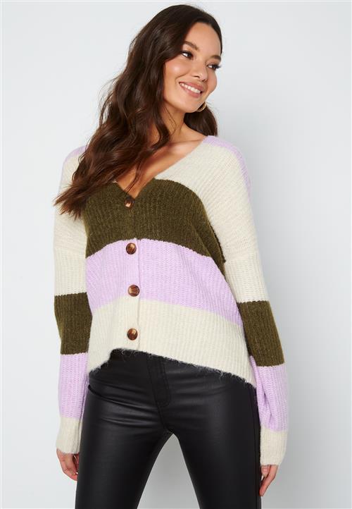 VERO MODA Julie LS V-Neck Cardigan GA Boo B-12 I Birch W,Lavendula/ Dark Oli