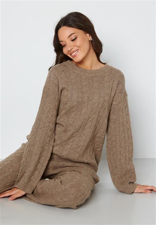 SELECTED FEMME Fansley LS Cable Knit O-neck B Amphora