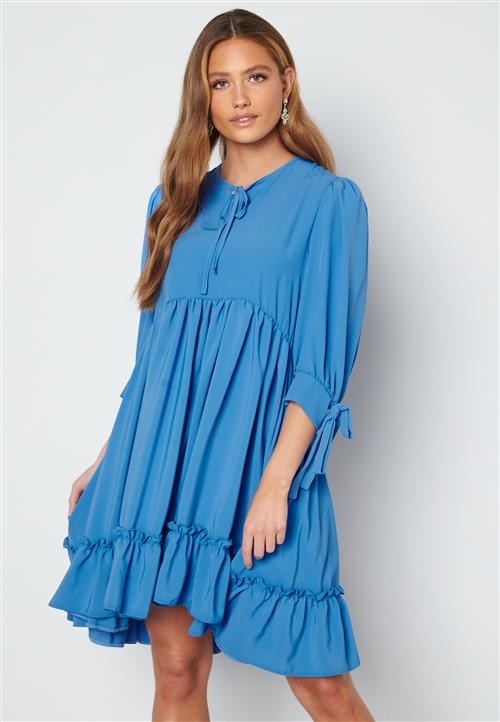 John Zack The Neck Frill Hem Dress