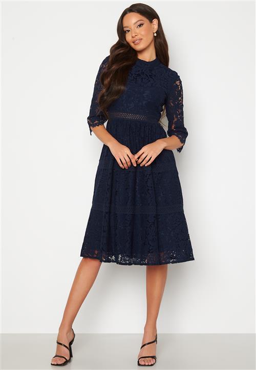Happy Holly High Neck Lace Dress