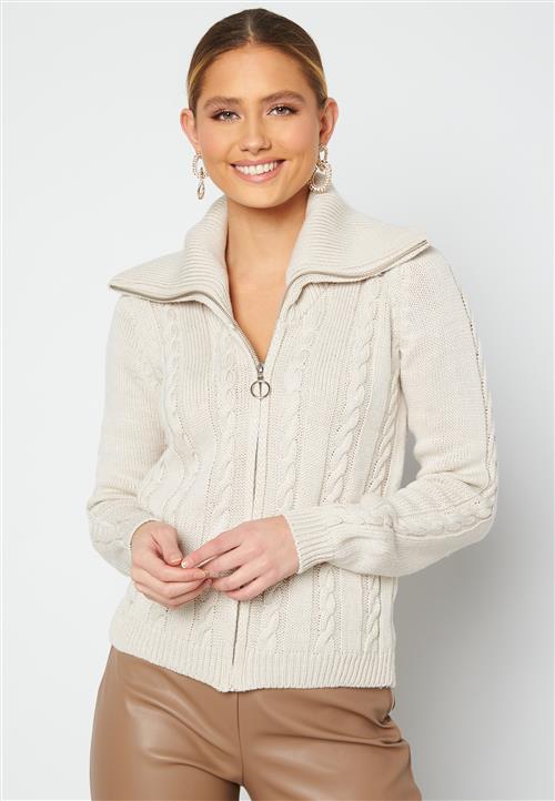 Trendyol Cable Knit Zip Cardigan