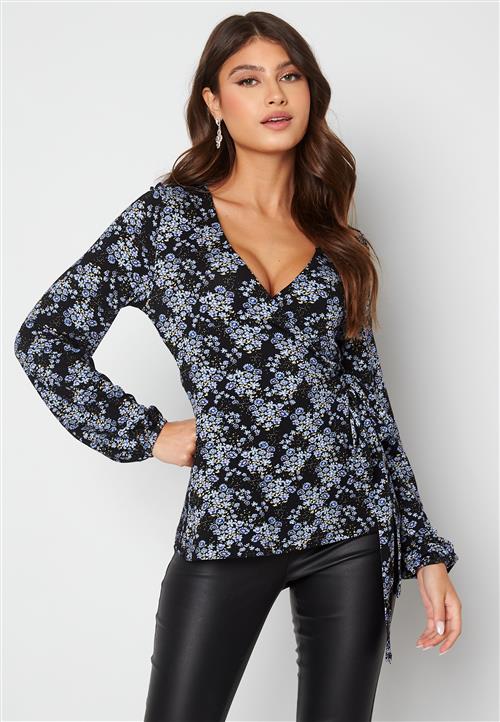 Happy Holly Amanda puff sleeve wrap top