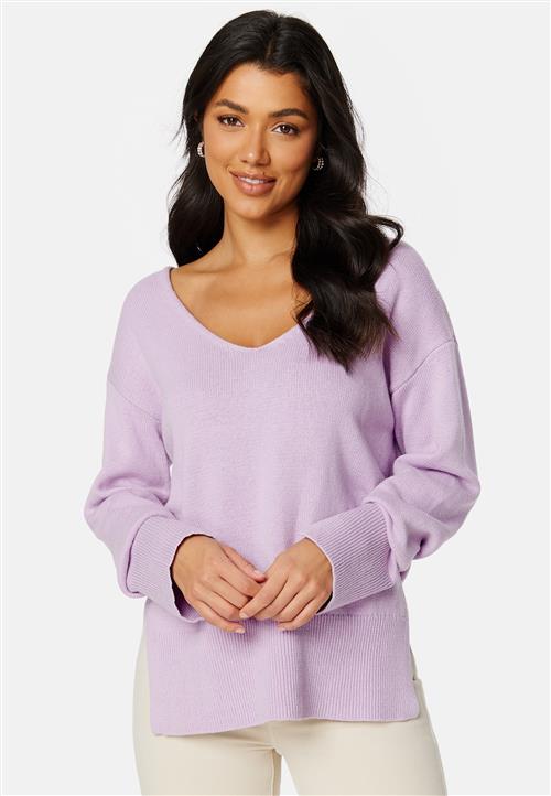 BUBBLEROOM Maya v-neck slit sweater