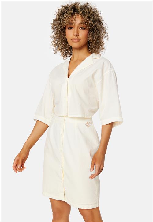 Calvin Klein Jeans Short Sleeves Seersucker Dress