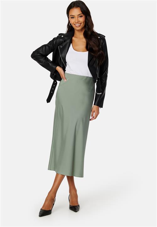 BUBBLEROOM Midi Satin Skirt