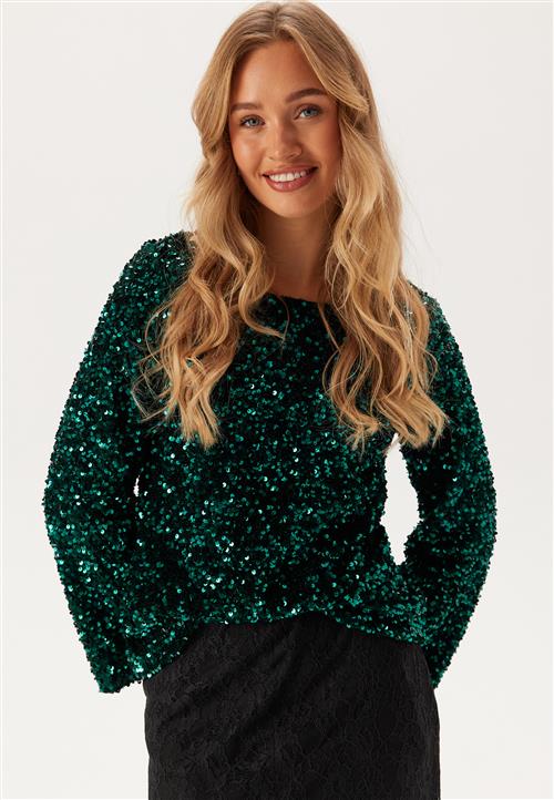 VILA Vifaith Boat Neck L/S SEQUIN T