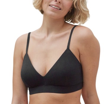 Pierre Robert BH Organic Cotton Triangle Bra Sort økologisk bomuld X-Large Dame