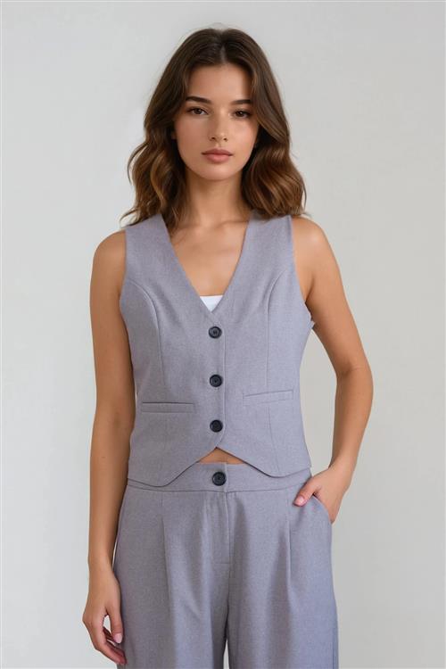 Natalie Vest - Lysegrå - XL - TeeShoppen