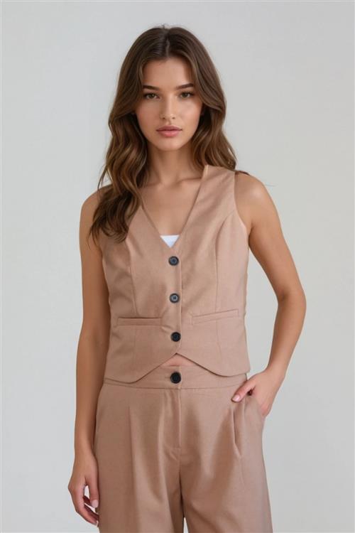 Natalie Vest - Lysebrun - XL - TeeShoppen