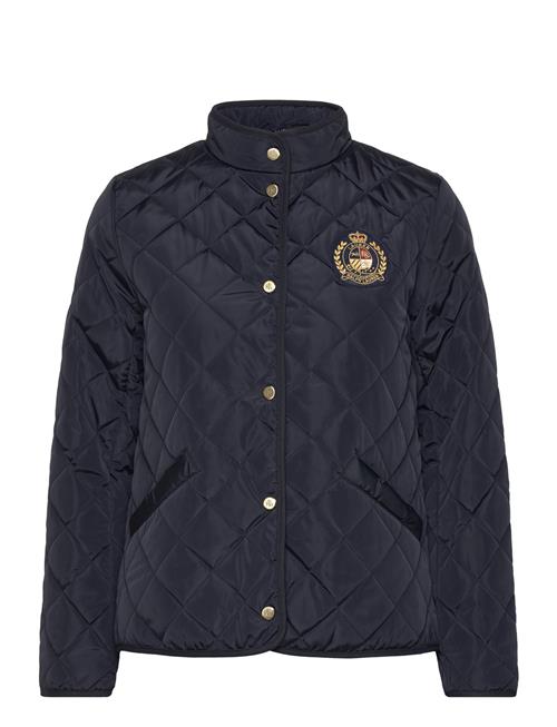 Crest-Patch Quilted Mockneck Jacket Lauren Ralph Lauren Navy