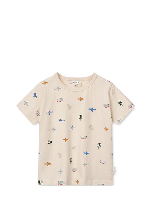 Se Apia Printed Shortsleeve T-Shirt Liewood Beige ved Booztlet