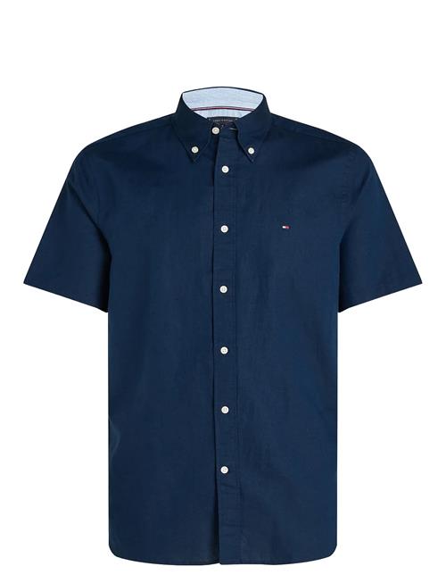 Linen Blend Solid Ss Rf Shirt Tommy Hilfiger Blue