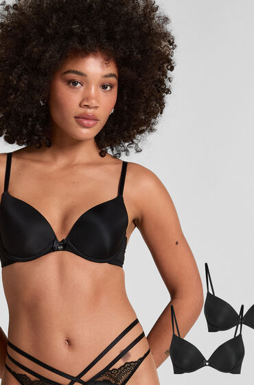 Hunkemöller 2-styks-pakke formstøbt bøjle-bh sort