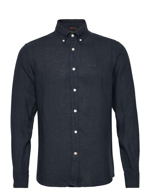 Douglas Bd Linen Shirt Ls Morris Navy
