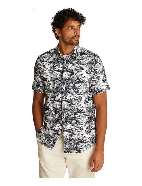 Linen Vacation Prt Ss Rf Shirt Tommy Hilfiger Black
