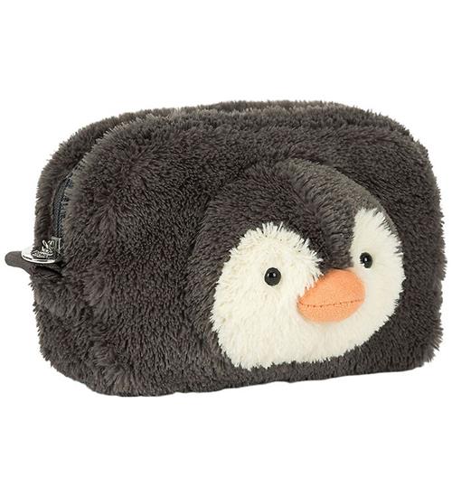 Jellycat taske - 19x13 cm - Peanut Penguin Pouch - Grå