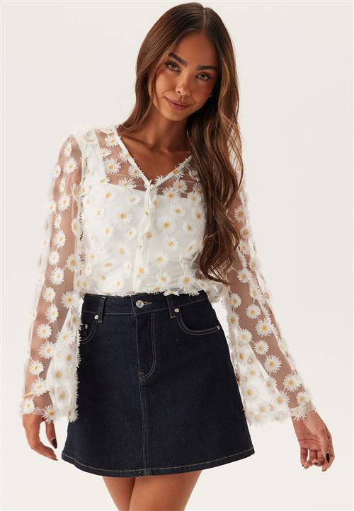 VILA Visola L/S FLOWER TOP FLOWER T