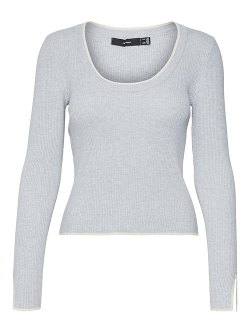 VERO MODA Pullover 'Joan'  lysegrå / hvid
