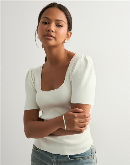Pieces - Hvid - Pcjuline Ss Rev Knit Tee Bc