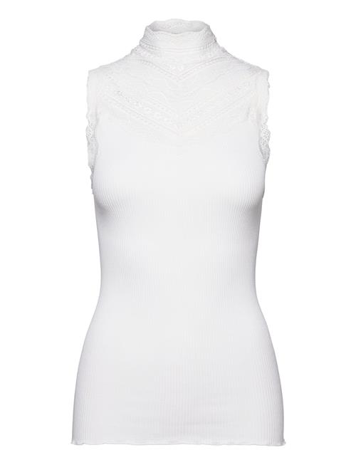 Rwbenita Silk Sl Turtleneck Lace To Rosemunde White