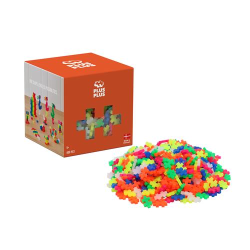 Plus-Plus Neon Color Mix - 600 pcs One Size  Rød  One Size 5 Y+ Unisex