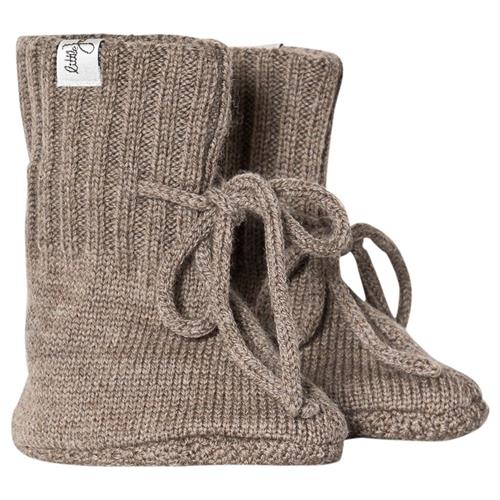 Little Jalo Strikkede Tøffeler Wood Brown 74/80 cm  Brun  74/80 cm  Unisex