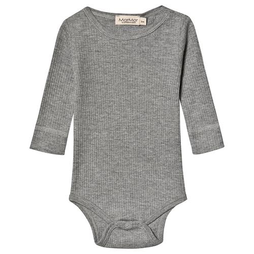 MarMar Copenhagen Rib Babybody Gråmeleret 2 Months  Grå  2 måneder  Unisex