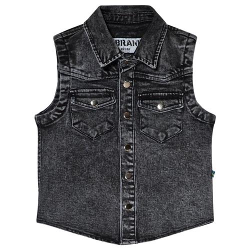 The BRAND Stone Wash Cut Off Denim Vest Grå 104/110 cm    104/110 cm  Unisex