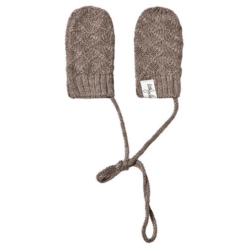 Little Jalo Strikkede Babyvanter Wood Brown 74/80 cm  Brun  74/80 cm  Unisex