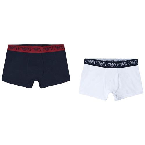 Emporio Armani 2-pak Logo Boxers Navyblå 10 Y      mand