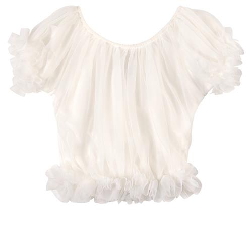 DOLLY by Le Petit Tom Frilly Princess Top Off-White 1-3 Y  Hvid  1-3 år  kvinde
