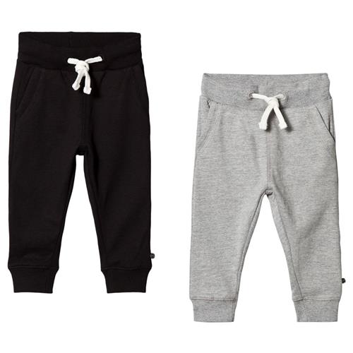 Minymo 2-Pack Basic Sweatpants Anthracite Black 116 cm    116 cm  Unisex