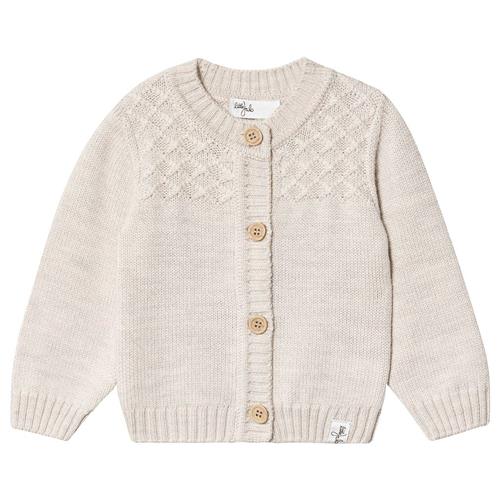 Little Jalo Strikket Cardigan Cremefarvet 68 cm  Creme  68 cm  Unisex