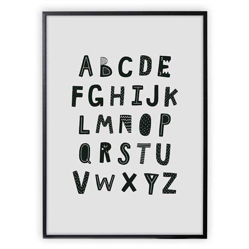 XO Posters Poster Alphabet Black One Size      unisex