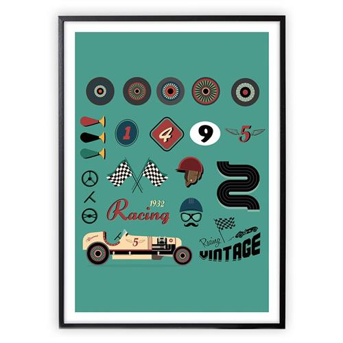 XO Posters Poster Retro Theme One Size      Unisex