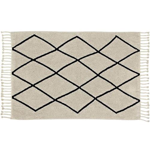 Lorena Canals Bereber Canvas Vaskbart Tæppe Sort/Off White 140 x 200 cm One Size    One Size  Unisex