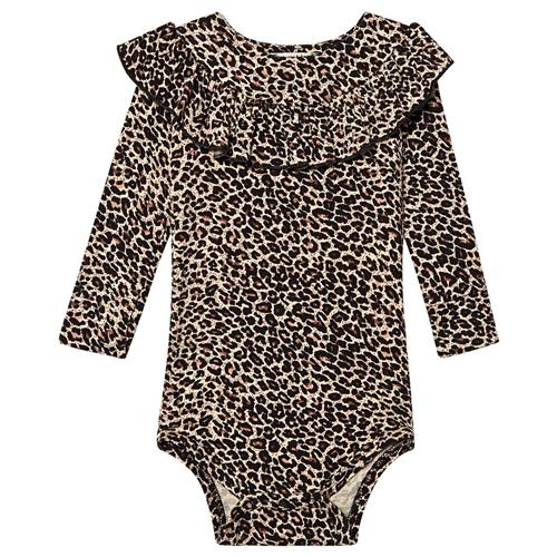 MarMar Copenhagen Bibbi Leo Babybody Beige 9 Months  Brun Dyr 9 måneder  kvinde