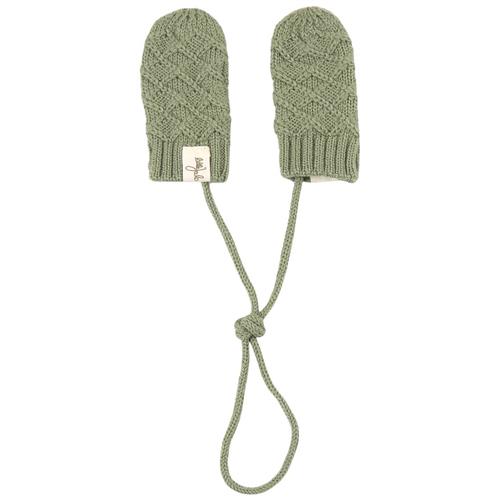 Little Jalo Strikkede Babyvanter Khaki 50/56 cm  Grøn  50/56 cm  Unisex