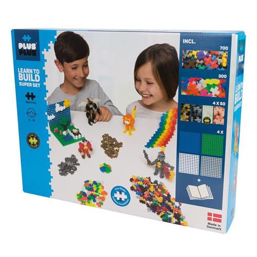 Plus-Plus 1200-Piece Plus-Plus® Basic Learn To Build Super Sæt 6-10 Y      Unisex