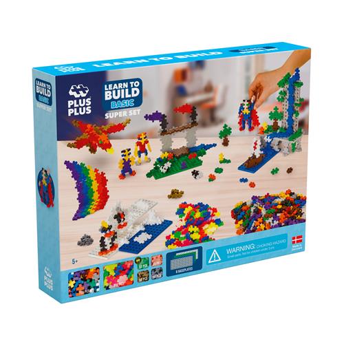 Plus-Plus 1200-Piece Plus-Plus® Basic Learn To Build Super Sæt One Size  Blå  One Size  unisex