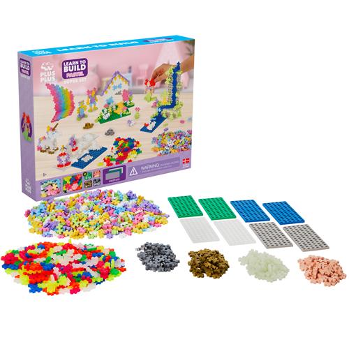 Plus-Plus 1200-Piece Plus-Plus® Pastel Learn To Build Super Sæt One Size  Lilla  One Size  Unisex