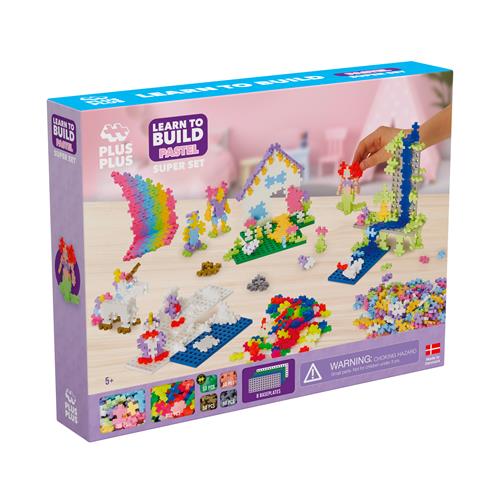 Plus-Plus 1200-Piece Plus-Plus® Pastel Learn To Build Super Sæt One Size  Lilla  One Size  unisex
