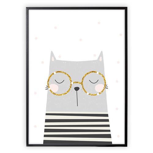 XO Posters Poster Cat One Size  Grå  One Size  Unisex