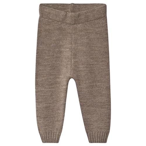 Little Jalo Strikket Babybukser Wood Brown 68 cm  Brun  68 cm  Unisex
