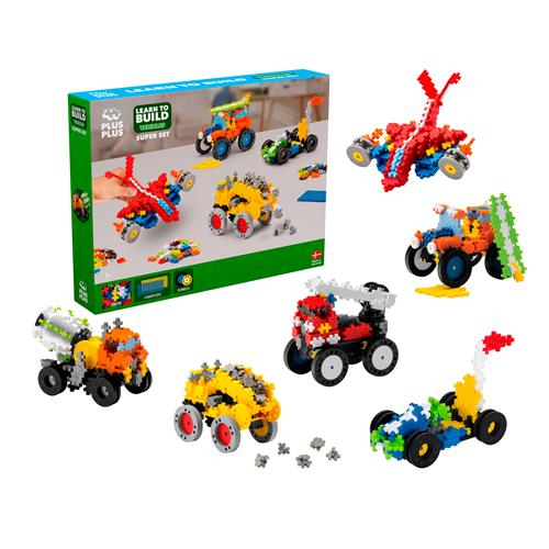 Plus-Plus Plus-Plus® Go! Learn to Build, Vehicles Super Byggesæt One Size  Blå  One Size  Unisex