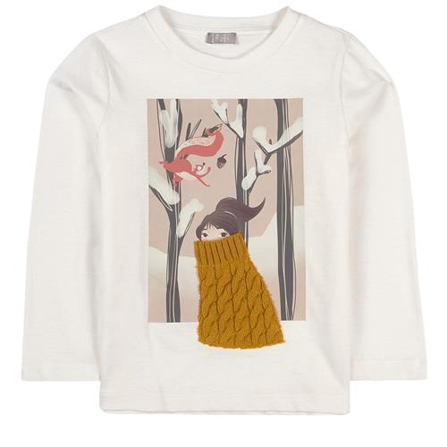 Il Gufo Snow Scene T-shirt Hvid 5 Y  Hvid  5 år  kvinde