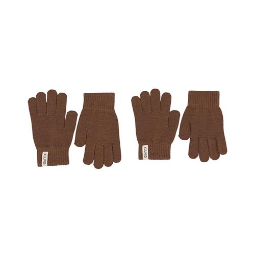 Kuling Magic 2-pak Handsker I Uld Brun 6-8 Y  Brun  6-8 år  Unisex