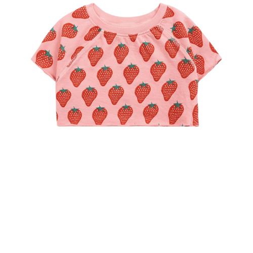 Bobo Choses Strawberry Kortærmet Cropped Sweatshirt Lyserød 2-3 Y  Lyserød  2-3 år  kvinde